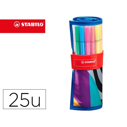 ROTULADOR STABILO PUNTA DE FIBRA PEN 68 ARTY ESTUCHE ROLLERSET DE 2...