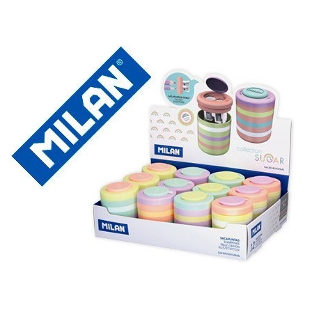 SACAPUNTAS MILAN 2 USOS CON DEPOSITO SUGAR EXPOSITOR DE 12 UNIDADES...