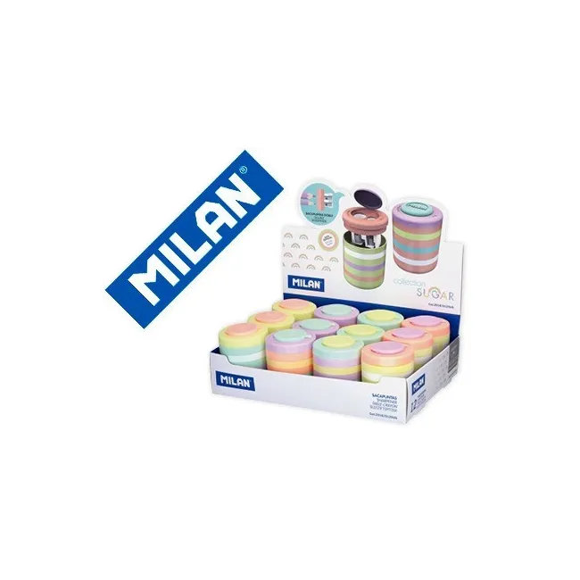SACAPUNTAS MILAN 2 USOS CON DEPOSITO SUGAR EXPOSITOR DE 12 UNIDADES...