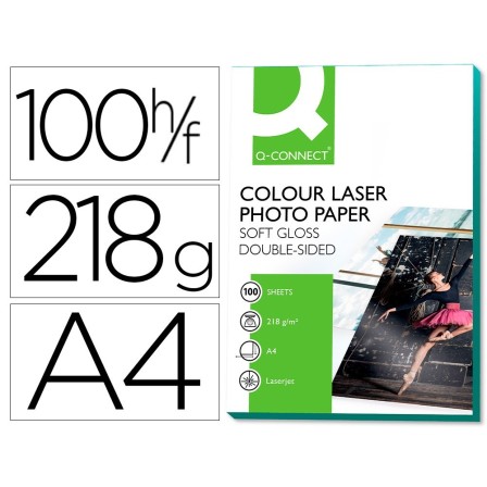 PAPEL Q-CONNECT FOTO GLOSSY DIN A4 PARA FOTOCOPIADORAS E IMPRESORAS...