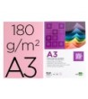 CARTULINA LIDERPAPEL A3 180G/M2 ROSA PAQUETE DE 100