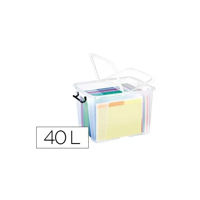 CONTENEDOR PLASTICO CEP 40 LITROS 397X498X329 MM TRANSPARENTE CON T...