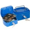 CAJA CAUDALES Q-CONNECT 6" 152X115X80 MM AZUL CON PORTAMONEDAS