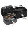 CAJA CAUDALES Q-CONNECT 6" 152X115X80 MM NEGRA CON PORTAMONEDAS