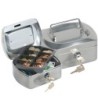 CAJA CAUDALES Q-CONNECT 6" 152X115X80 MM PLATA CON PORTAMONEDAS