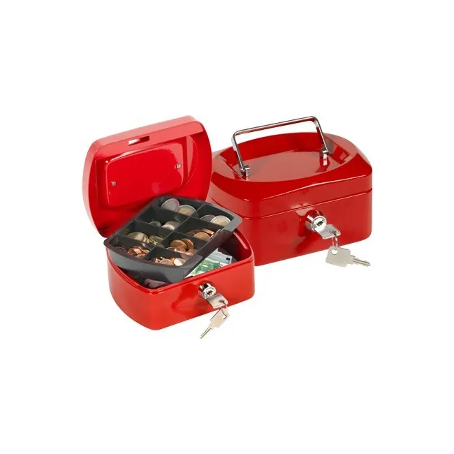 CAJA CAUDALES Q-CONNECT 6" 152X115X80 MM ROJA CON PORTAMONEDAS