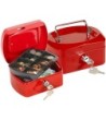 CAJA CAUDALES Q-CONNECT 6" 152X115X80 MM ROJA CON PORTAMONEDAS