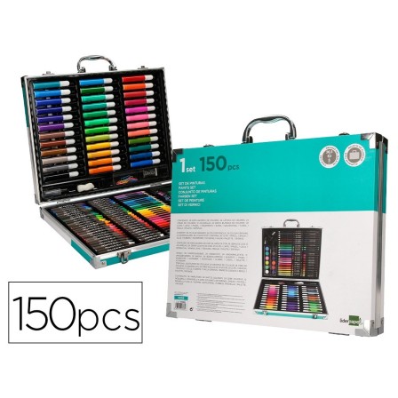 ESTUCHE DE PINTURA LIDERPAPEL ALUMINIO 150 PIEZAS MALETIN 37,8X29,7...