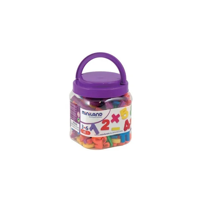 JUEGO MINILAND LETRAS NUMEROS MAGNETICOS BOTE DE 162 PIEZAS