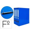 MODULO LIDERPAPEL 4 ARCHIVADORES FOLIO 2 ANILLAS MIXTAS 25MM AZUL