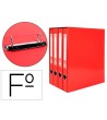 MODULO LIDERPAPEL 4 ARCHIVADORES FOLIO 2 ANILLAS MIXTAS 25MM ROJO