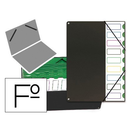 CARPETA CLASIFICADOR TAPA DE PLASTICO PARDO FOLIO -9 DEPARTAMENTOS ...