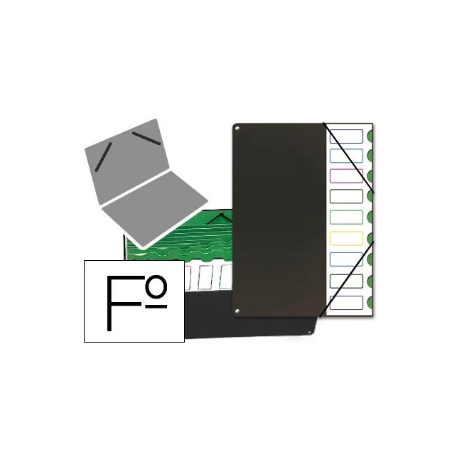 CARPETA CLASIFICADOR TAPA DE PLASTICO PARDO FOLIO -9 DEPARTAMENTOS ...