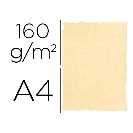 PAPEL PERGAMINO DIN A4 160 GR COLOR PERGAMINO CREMA PAQUETE DE 25 H...