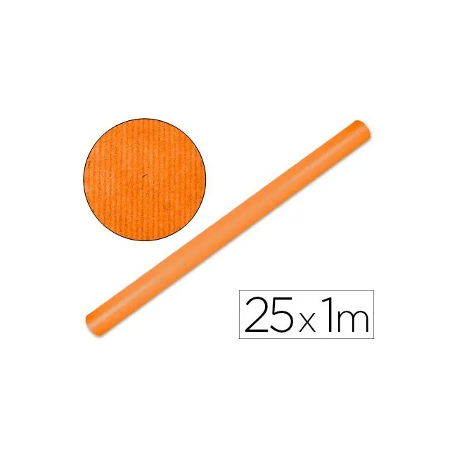 PAPEL KRAFT LIDERPAPEL NARANJA FUERTE ROLLO 25X1 MT