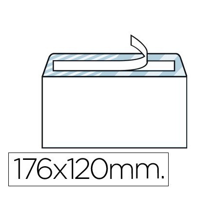SOBRE LIDERPAPEL N.9 BLANCO COMERCIAL NORMALIZADO 120X176MM TIRA DE...