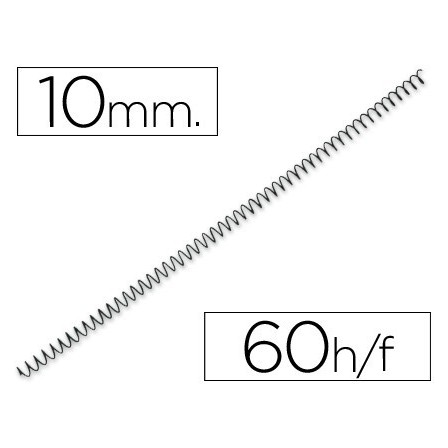 ESPIRAL METALICO Q-CONNECT 64 5:1 10 MM 1MM CAJA DE 200 UNIDADES