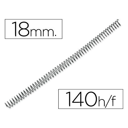ESPIRAL METALICO Q-CONNECT 64 5:1 18MM 1,2MM CAJA DE 100 UNIDADES