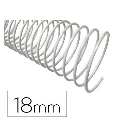 ESPIRAL METALICO Q-CONNECT BLANCO 64 5:1 18MM 1,2MM CAJA DE 100 UNI...