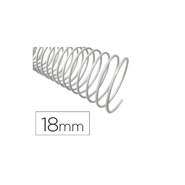 ESPIRAL METALICO Q-CONNECT BLANCO 64 5:1 18MM 1,2MM CAJA DE 100 UNI...