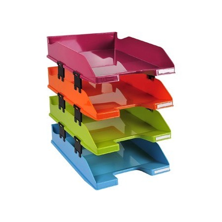 BANDEJA SOBREMESA EXACOMPTA PLASTICO ARLEQUIN SET DE 4 UNIDADES COL...