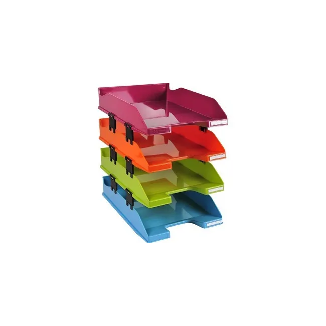 BANDEJA SOBREMESA EXACOMPTA PLASTICO ARLEQUIN SET DE 4 UNIDADES COL...