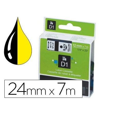 CINTA DYMO 1000 NEGRO-AMARILLO 24 MM X 7 M D1