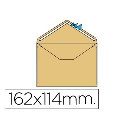 SOBRE LIDERPAPEL N.23 CREMA C6 114X162 MM ENGOMADO SOLAPA DE PICO C...