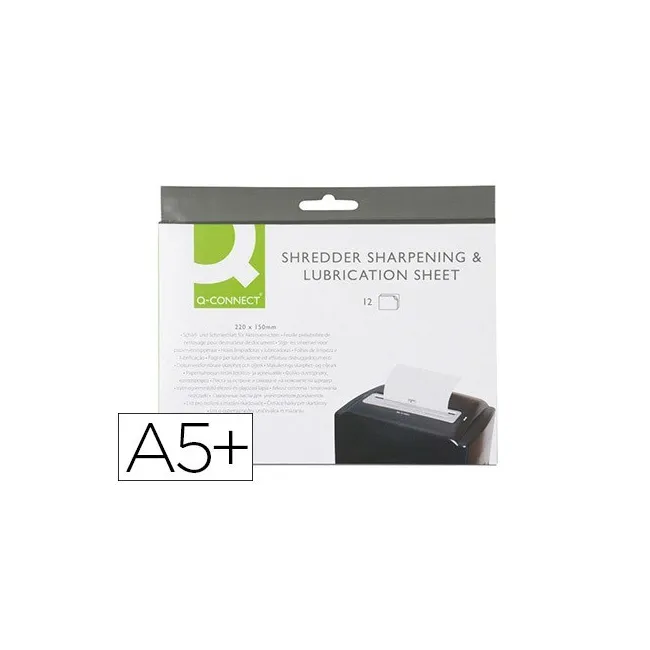 HOJAS LUBRICANTES Y AFILADORAS Q-CONNECT PARA DESTRUCTORA PAQUETE D...