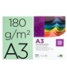 CARTULINA LIDERPAPEL A3 180G/M2 VERDE PAQUETE DE 100