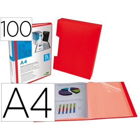 CARPETA LIDERPAPEL PERSONALIZA 100 FUNDAS POLIPROPILENODIN A4 ROJO ...