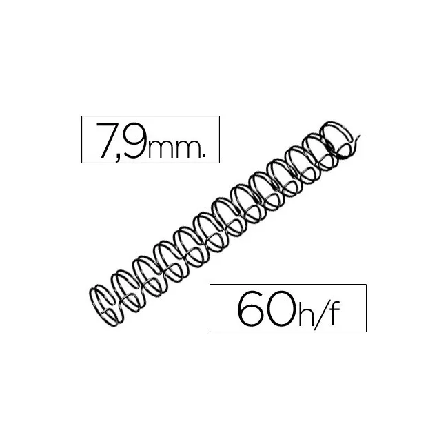 ESPIRAL WIRE 3:1 7,9 MM N.5 NEGRO CAPACIDAD 60 HOJAS CAJA DE 100 UN...