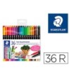 ROTULADOR STAEDTLER PERMANENTE DOBLE PUNTA 3187 ESTUCHE DE 36 UNIDA...