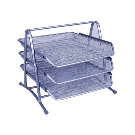 BANDEJA SOBREMESA METALICA Q-CONNECT KF00822 REJILLA PLATA 3 BANDEJ...