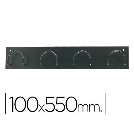 PERCHERO METALICO 611 NEGRO -PARED -4 COLGADORES
