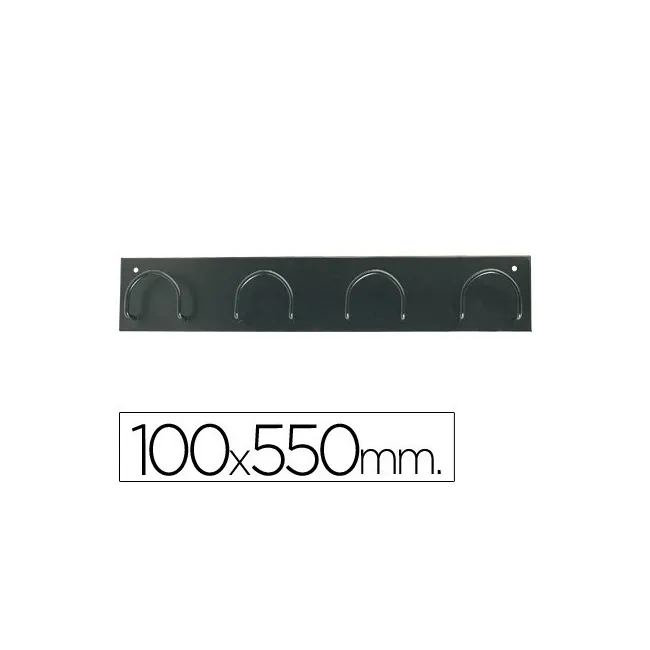 PERCHERO METALICO 611 NEGRO -PARED -4 COLGADORES