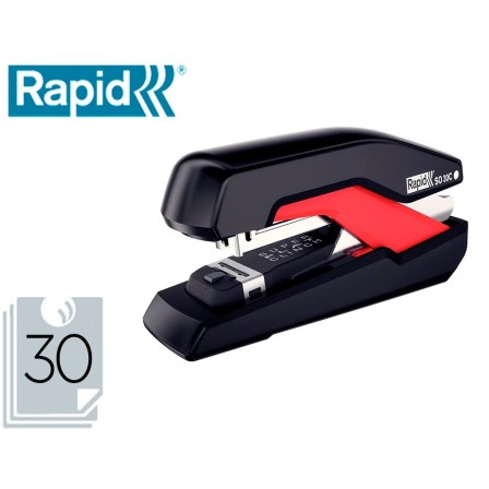 GRAPADORA RAPID SO30C PLASTICO NEGRO/ROJO CAPACIDAD 30 HOJAS USA GR...