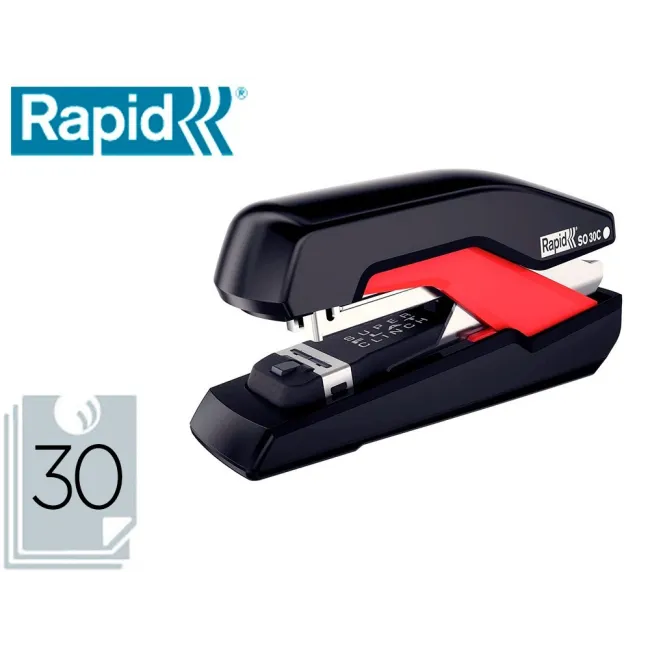 GRAPADORA RAPID SO30C PLASTICO NEGRO/ROJO CAPACIDAD 30 HOJAS USA GR...
