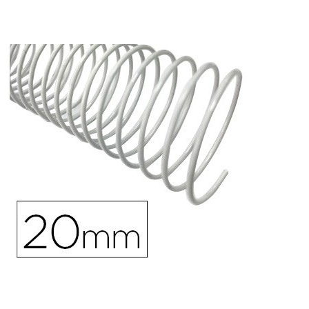 ESPIRAL METALICO Q-CONNECT BLANCO 64 5:1 20MM 1,2MM CAJA DE 100 UNI...