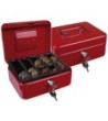 CAJA CAUDALES Q-CONNECT 8" 200X160X90 MM ROJA CON PORTAMONEDAS