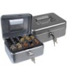 CAJA CAUDALES Q-CONNECT 8" 200X160X90 MM PLATA CON PORTAMONEDAS