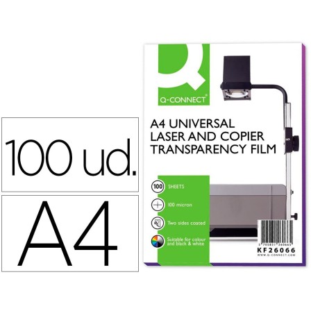 TRANSPARENCIA Q-CONNECT DIN A4 KF26066 PARA FOTOCOPIADORA TRATADA D...