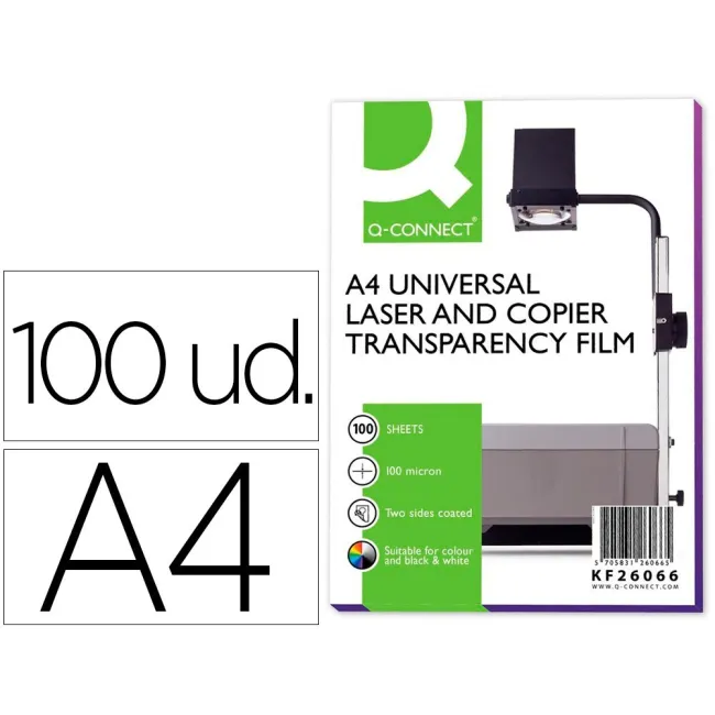 TRANSPARENCIA Q-CONNECT DIN A4 KF26066 PARA FOTOCOPIADORA TRATADA D...