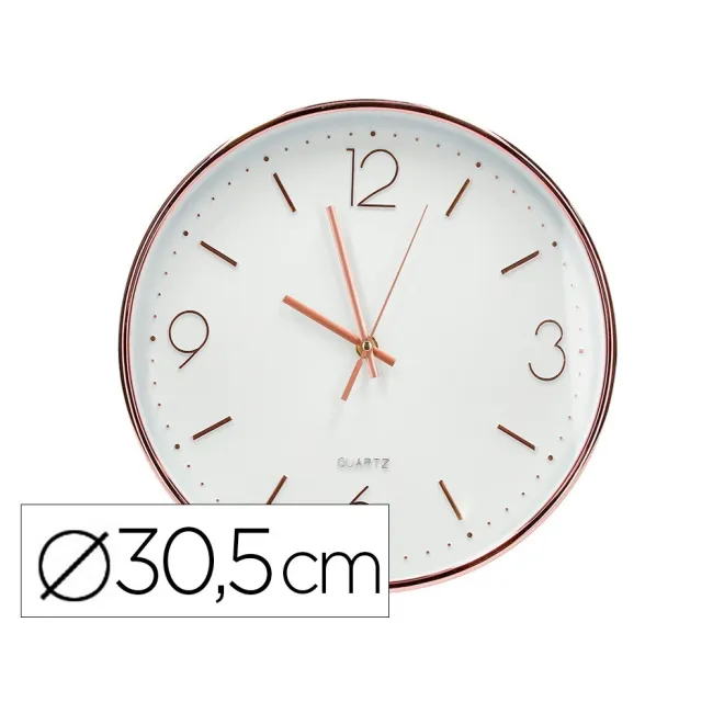 RELOJ Q-CONNECT DE PARED METALICO REDONDO 30,5 CM MOVIMIENTO SILENC...