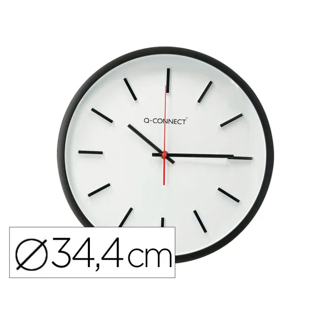 RELOJ Q-CONNECT DE PARED DE PLASTICO REDONDO 34,4 CM MOVIMIENTO SIL...