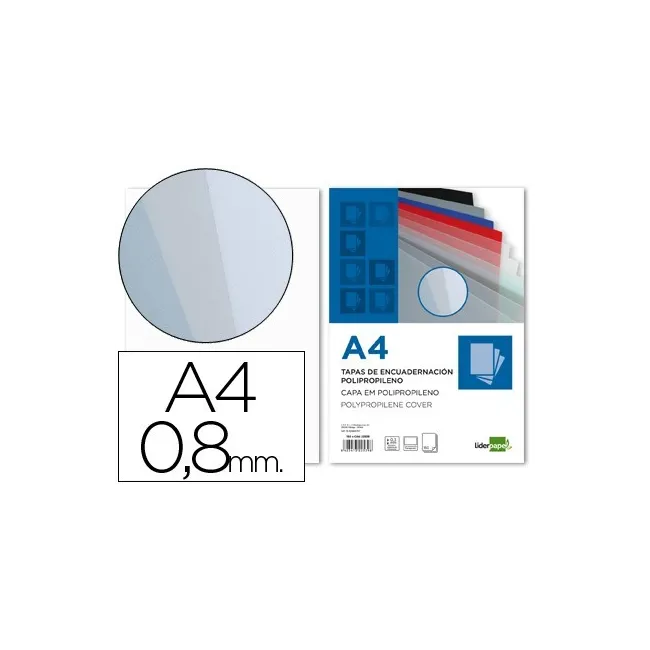 TAPA ENCUADERNACION LIDERPAPEL POLIPROPILENO A4 0.8MM TRANSPARENTE ...