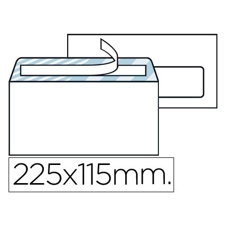 SOBRE LIDERPAPEL N.4 BLANCO AMERICANO VENTANA DERECHA 115X225MM TIR...