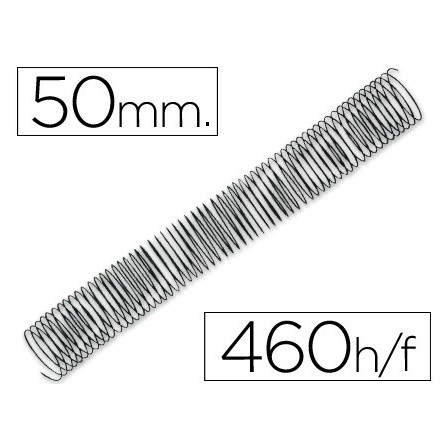 ESPIRAL METALICO Q-CONNECT 64 5:1 50MM 1,2MM CAJA DE 25 UNIDADES
