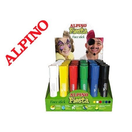 BARRA MAQUILLAJE ALPINO FIESTA FACE STICK EXPOSITOR DE 36 UNIDADES ...