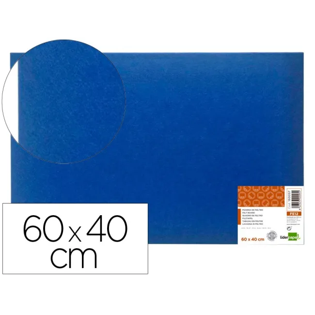 TABLERO DE FIELTRO LIDERPAPEL MURAL COLOR AZUL 40X60 CM